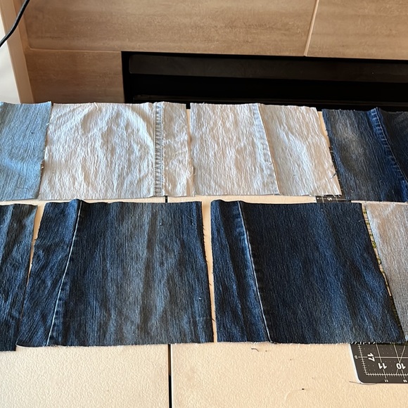 New, Set of 10, Handmade/Hand-cut by Me, Jeans, Denim, 10 1/4” Quilt Blocks - Picture 2 of 5